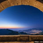 Home 23 산마리노에서의 야경 명소 - A serene nighttime cityscape view from an elevated lookout on Mount Titano, San Marino, featuring so...